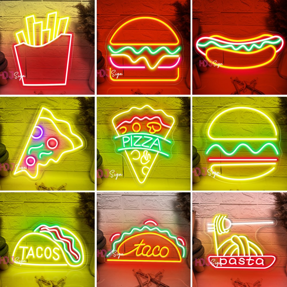 Home Decor Nearby - Chipsy Neon Światła Led Frytki Neonowy