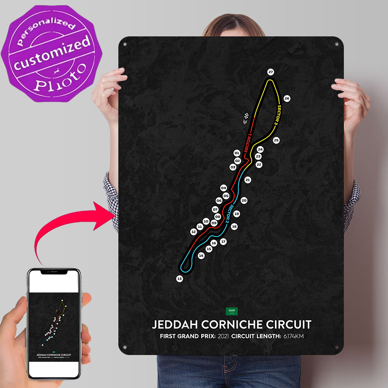 Home Decor Jeddah - Plakat z teksturą obwodu Jeddah drukowany