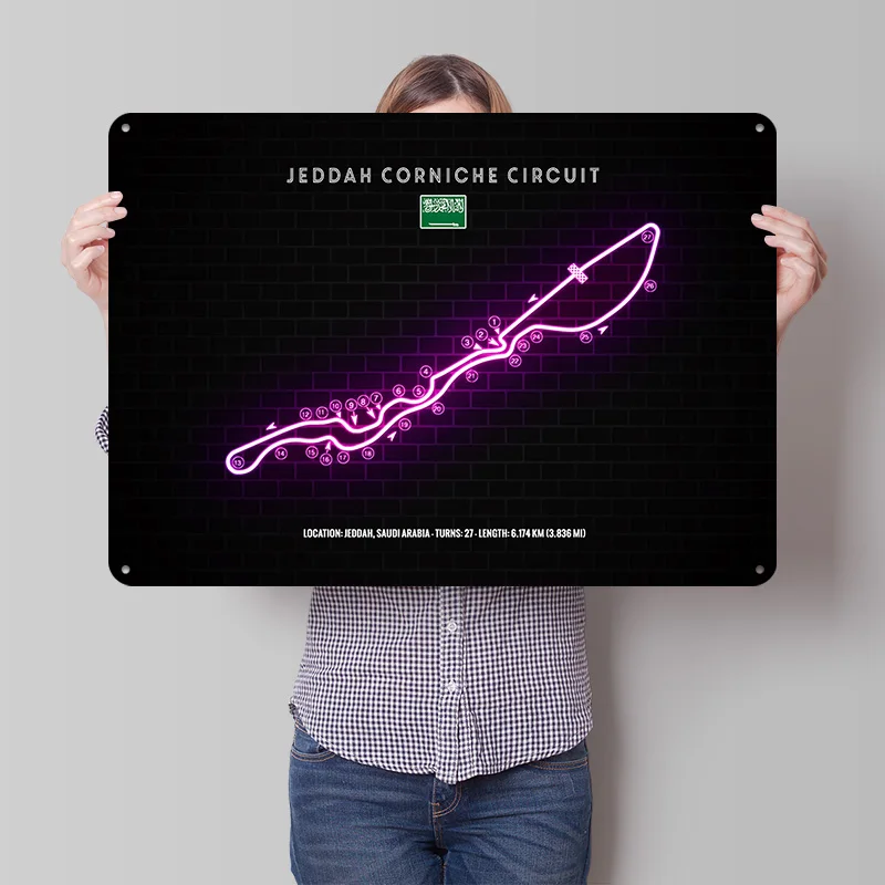 Home Decor Jeddah - Metalowy plakat 3D z teksturą toru
