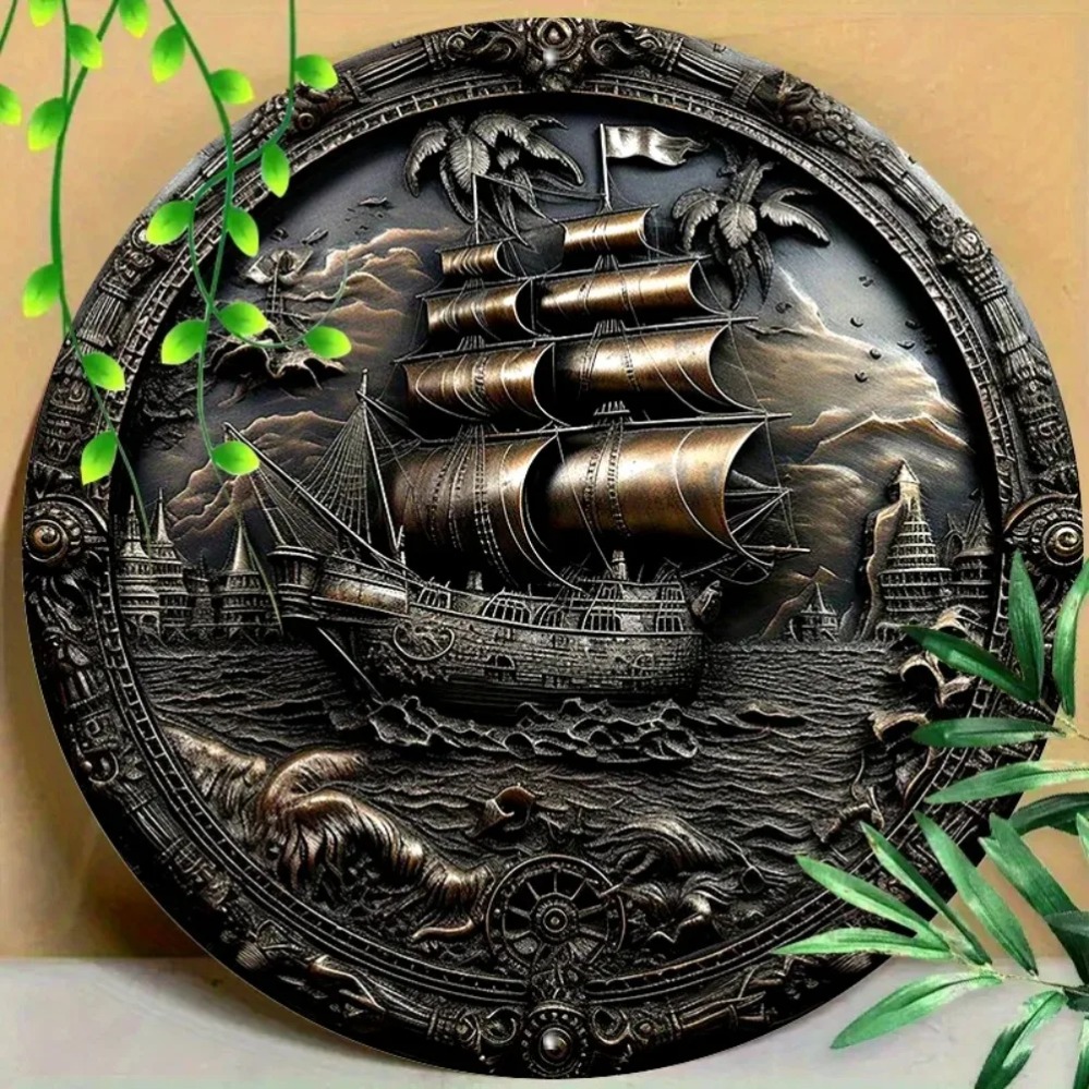 Home Decor Nautical - Metalowa dekoracja ścienna 3D - statyw