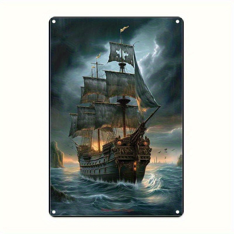 Home Decor Nautical - Metalowy szyld ścienny w stylu vintage