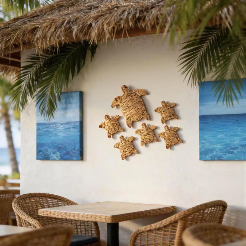 Home Decor Nautical - Ręcznie Robiony Szydełkowy Żółw na Ścianę,
