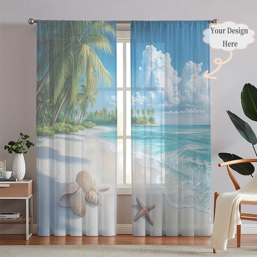 Home Decor Design - Niestandardowe płaskie zasłony 2D, 2 sztuki,