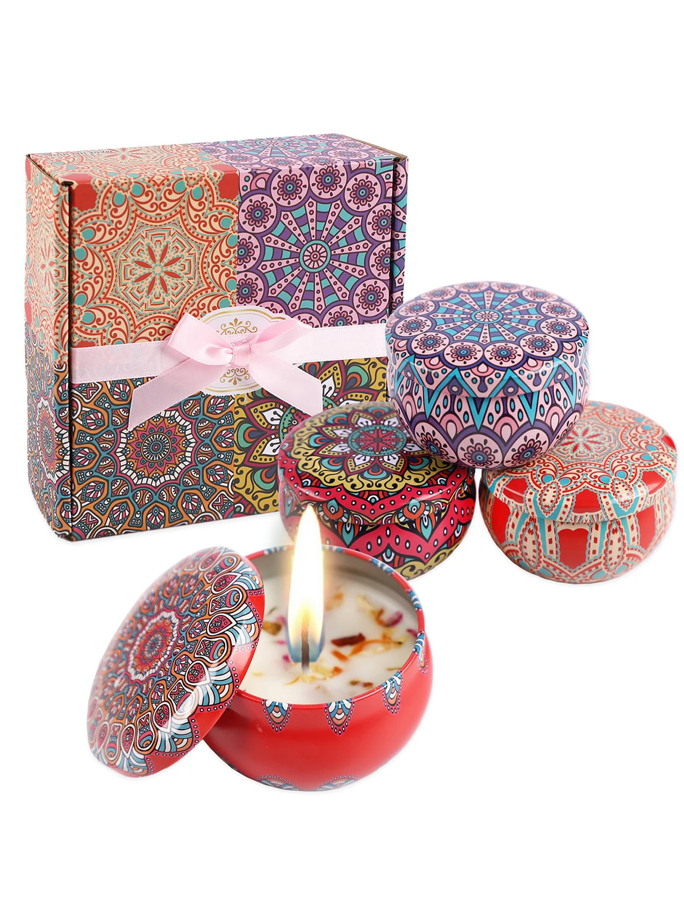 Scented Candle Set - 4 sztuk/zestaw, świece zapachowe pudełko upominkowe,