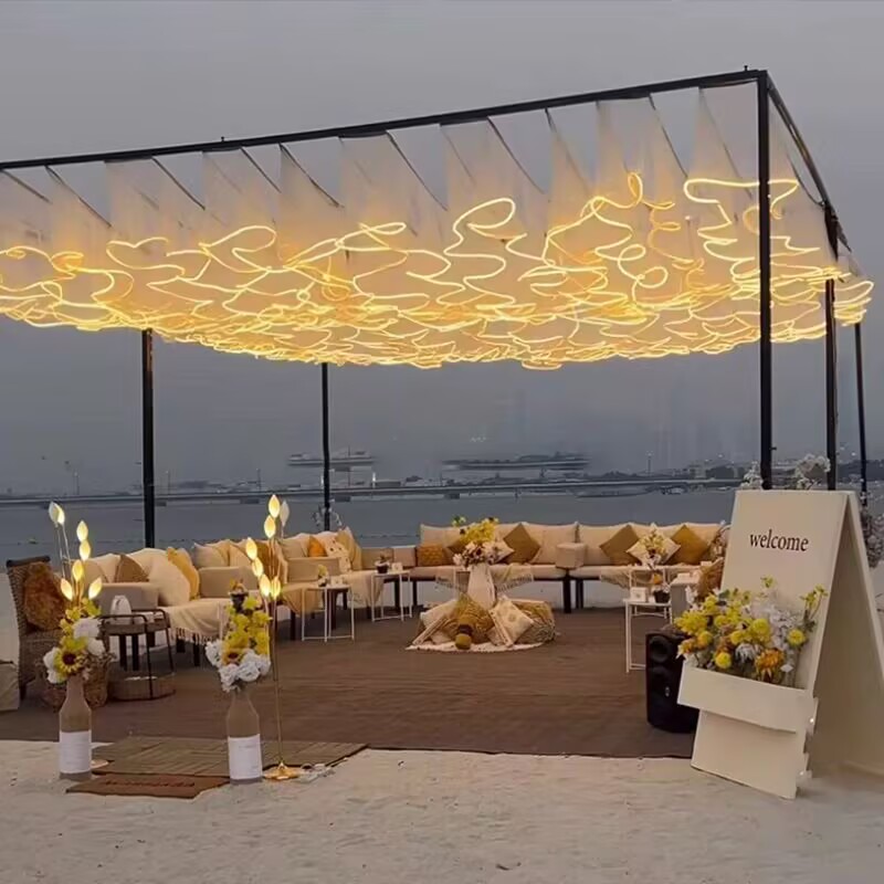 String Curtain Light - Dekoracja sufitowa na wesele, zewnętrzna, LED-owa,