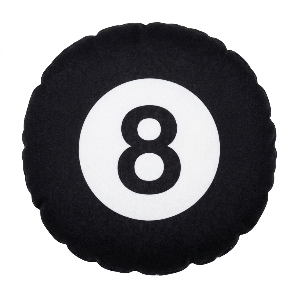 Home Decor Png - Poduszka Pluszowa Bilardowa 8 Ball.png Nieregularna