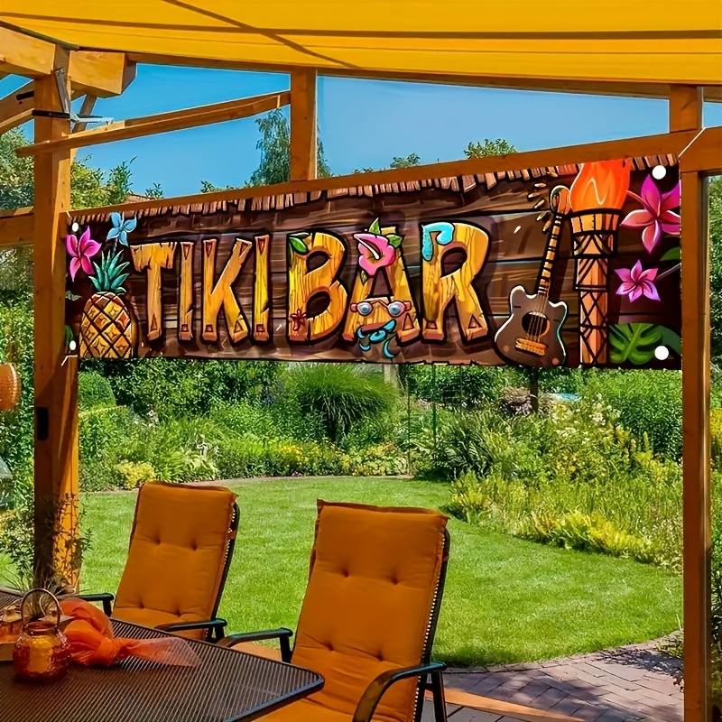 Home Decor Nearby - Baner do baru Tiki, tropikalny hawajski