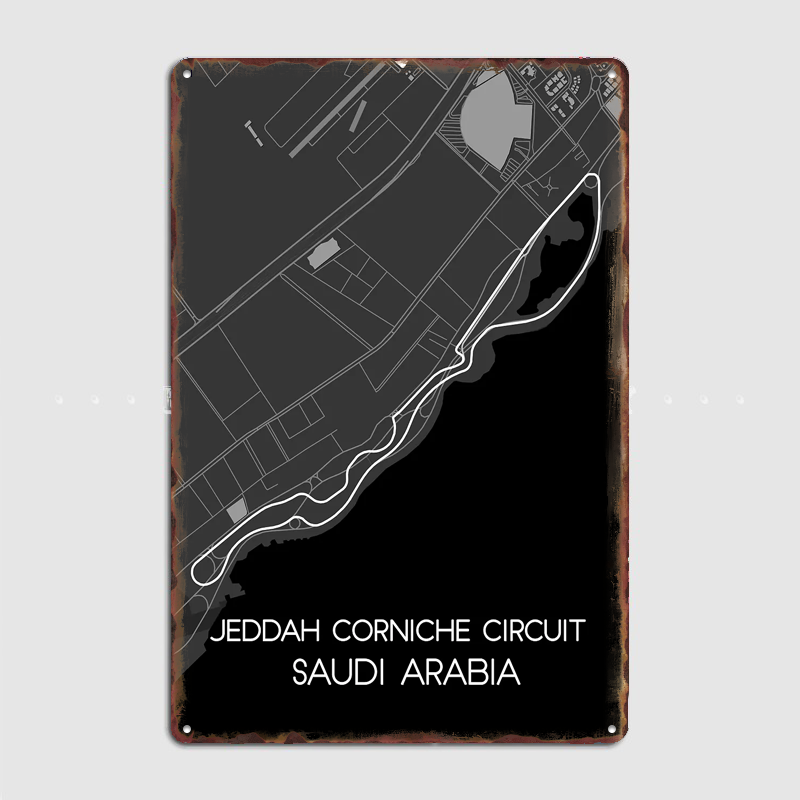 Home Decor Jeddah - Plakat Metalowy Circuit Corniche w Jeddzie,