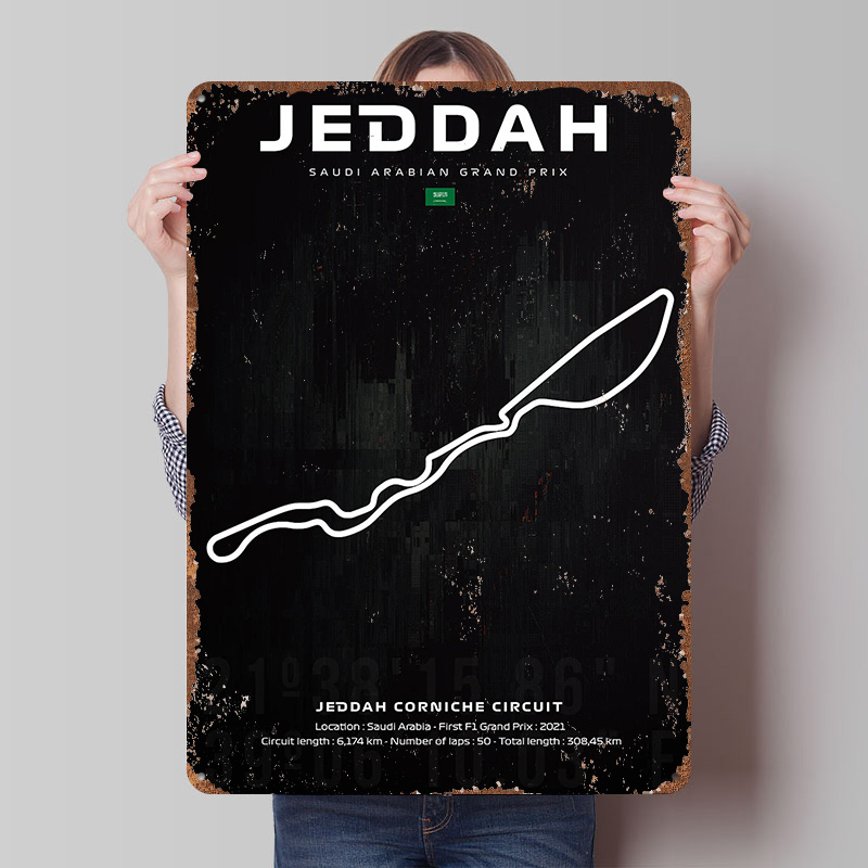 Home Decor Jeddah - Mapa toru Jeddah, plakat, personalizowana dekoracja