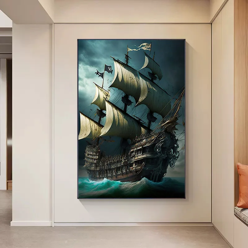 Abstrakcyjny Plakat z Pirackim – Home Decor Nautical recenzja i cena