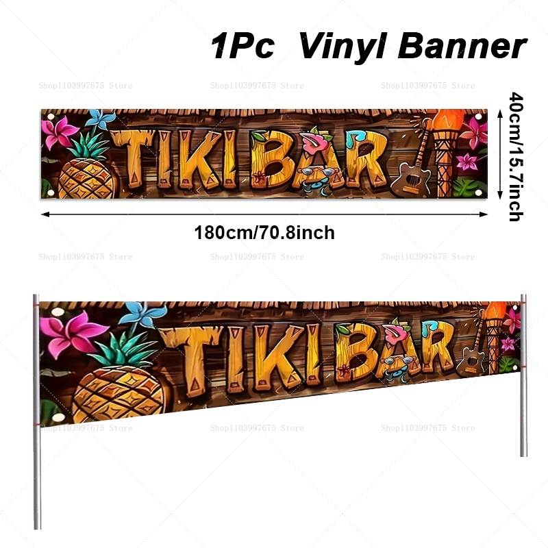 Baner do baru Tiki, tropikalny – Home Decor Nearby recenzja i cena